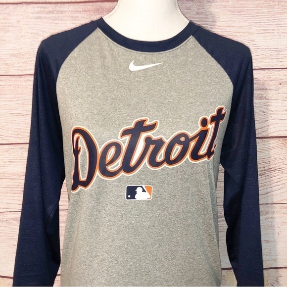 Nike MLB Grey and Blue Detroit Tigers Baseball Tee Size S - Picture 9 of 9